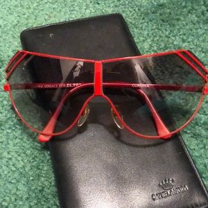 Rare Vintage Gianni Versace Cortina Sunglasses Red Made in Italy